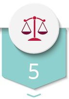 Number 5 with balance scale icon