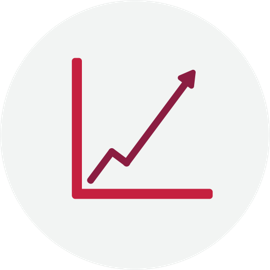 Graph icon with arrow