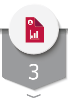 Number 3 with a graph icon