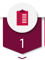 Number 1 with a clipboard icon